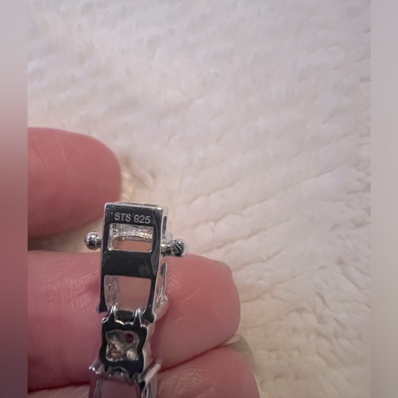 Chuck Clemency STS Pink Opal Gold n Sterling Silver Peruvian Bracelet - Picture 12 of 14